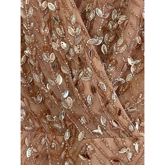 Mac Duggal NWD Style 35109 Size 10 Pink Embellished Flutter Sleeve Maxi Gown - Picture 9 of 15